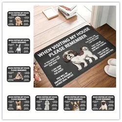 Felpudo de bienvenida para perros, alfombra decorativa antideslizante para la entrada del hogar, Shih Tzu