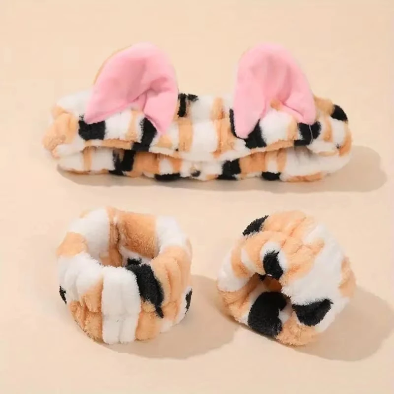 Diadema de felpa con orejas para gato estampado leopardo divertida - imagen 4