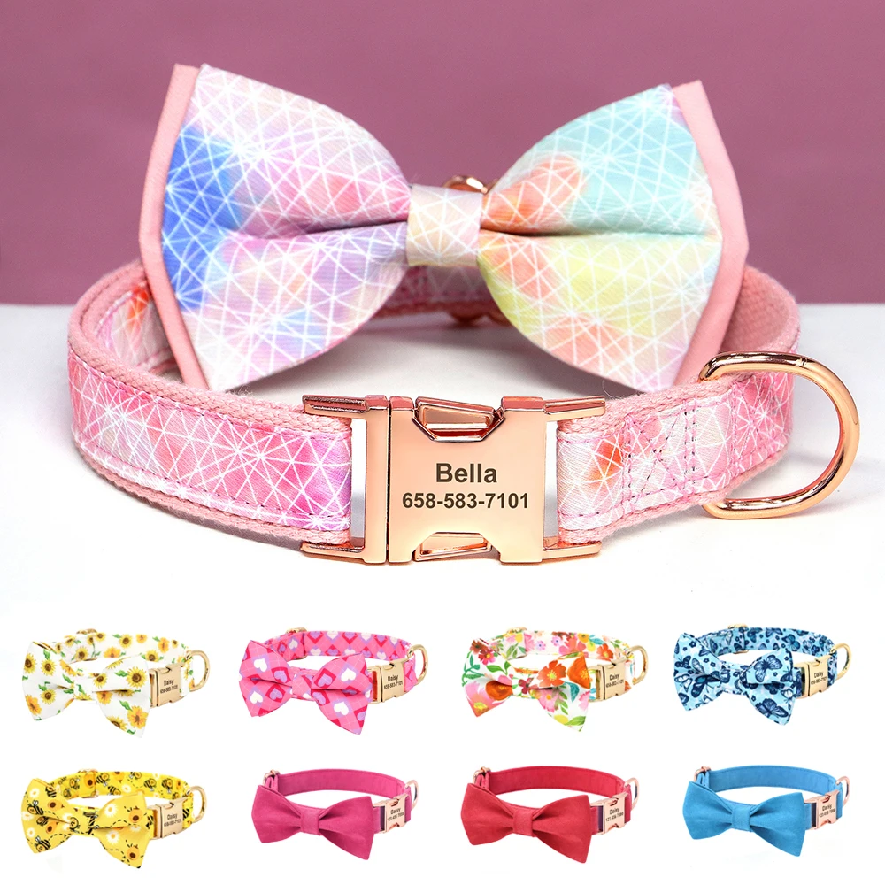 Collar Perro Personalizado Pajarita - vista frontal