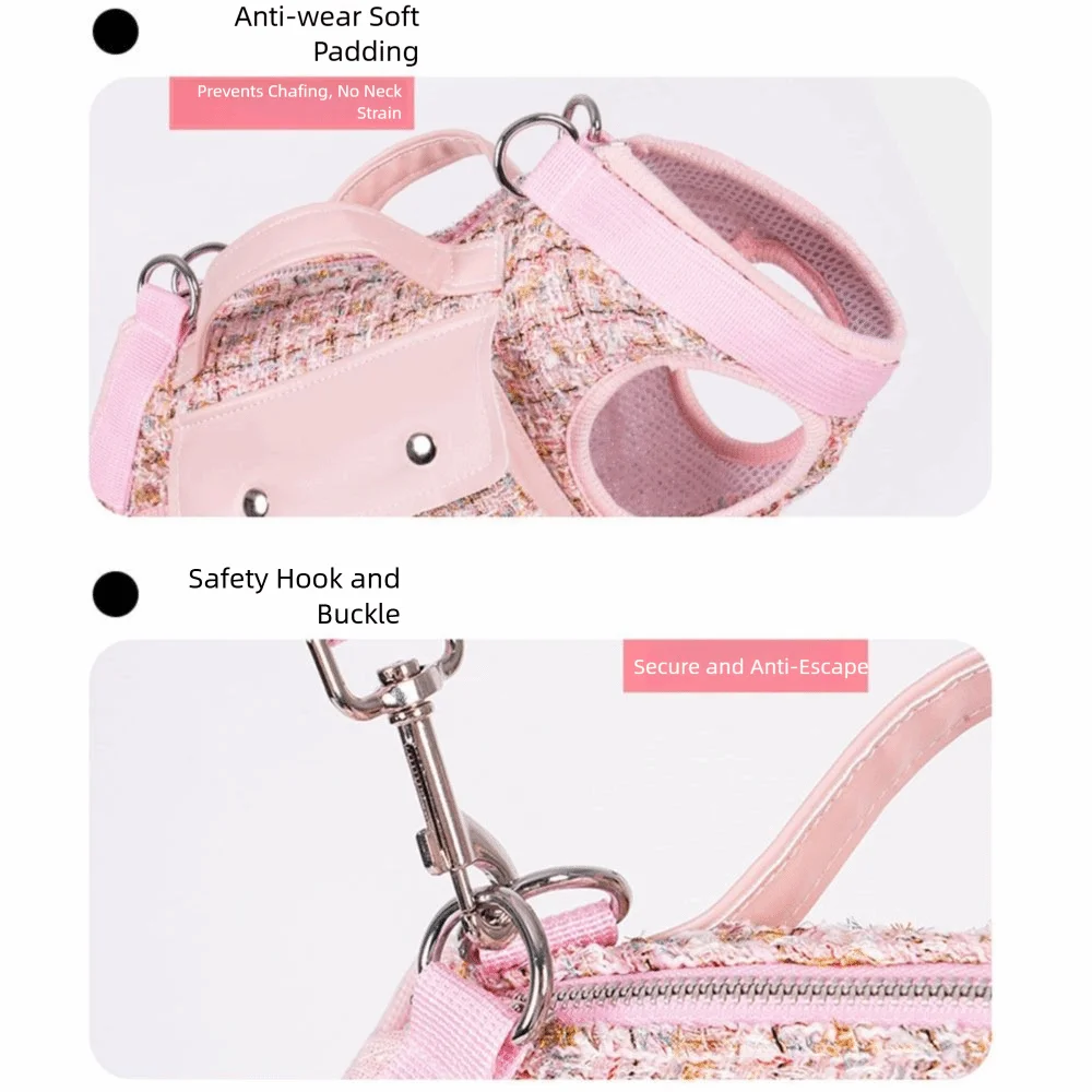 Arnés de elevación para perros 2 en 1, portador para perros con correa ajustable, bolsa para golosinas para cachorros pequeños, mochila cruzada para exteriores - imagen 5