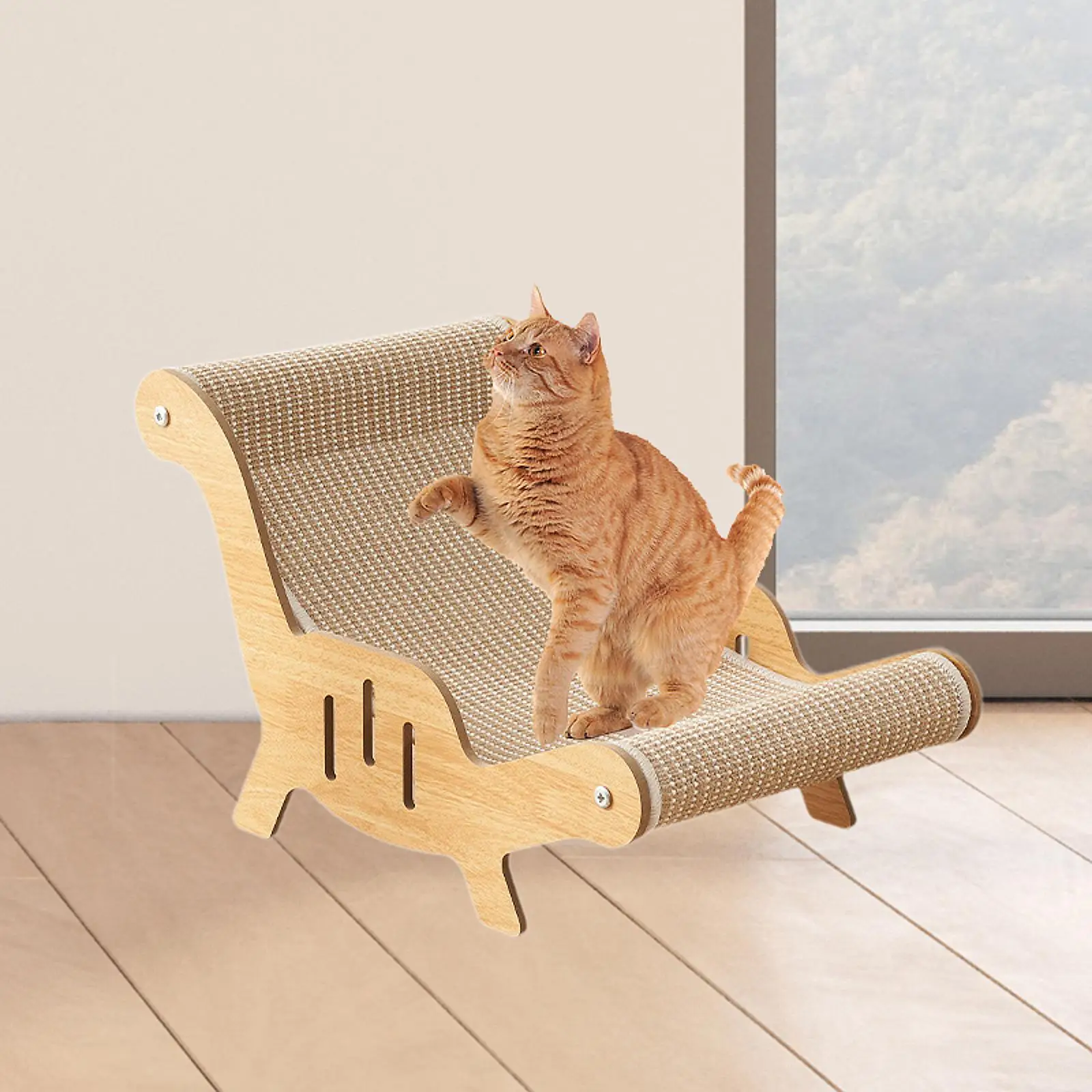 Sillón de Sisal para gatos, rascador de madera para gatos, protección de muebles, garras de molienda, silla de playa para gatos, cama para suministros para animales pequeños - imagen 2