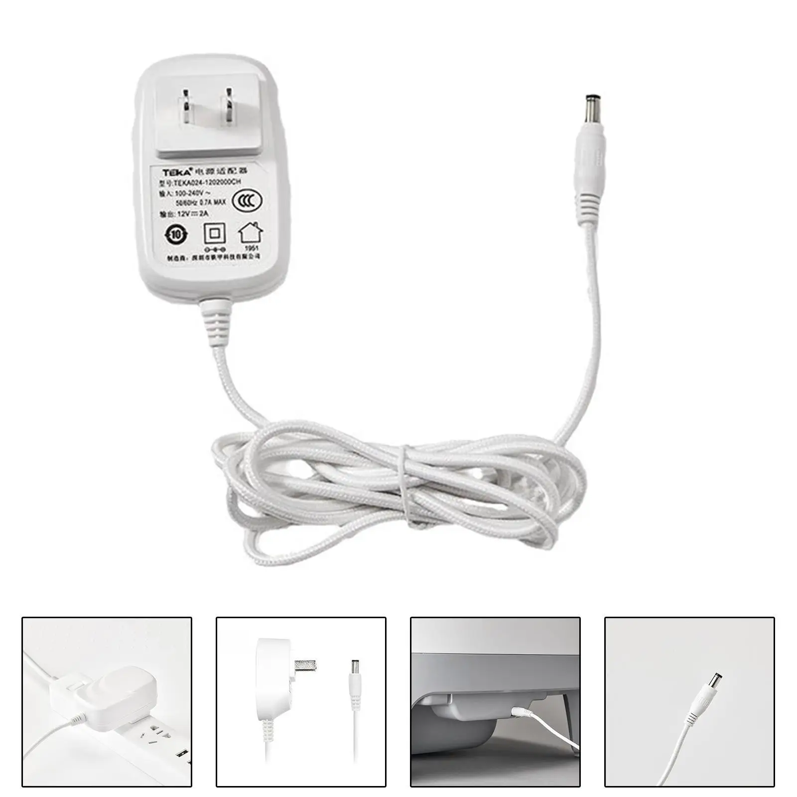 12V Power Cord for Automatic Self Cleaning Box Sturdy Cat Litter Box Adapter
