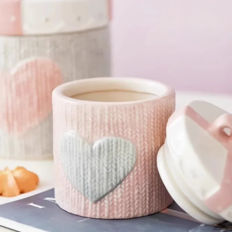 Tarro de almacenamiento de dulces sellado contra la humedad, color rosa, para mascotas pequeñas, gatos, perros, urna de Ángel, troqueles, producto conmemorativo de cremación - imagen 3