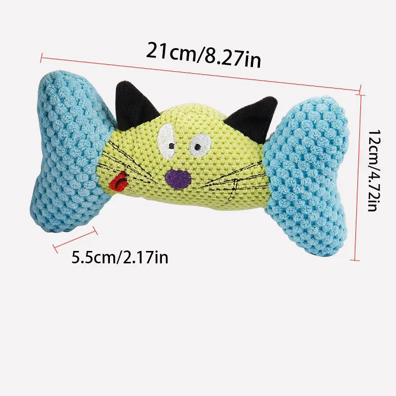Lindo juguete de perro de peluche de hueso: juguete molar masticable chirriante para cachorros y gatos, juguete duradero no tóxico para aliviar el aburrimiento, - imagen 4