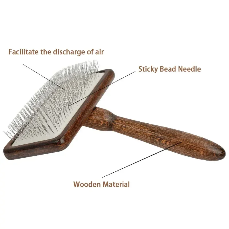 Cepillo de pelo para Gato, cojín de aire, peine para gatos, cepillo para quitar el pelo para perros, peine de acero inoxidable para pelo largo, suministros de limpieza para perros - imagen 3