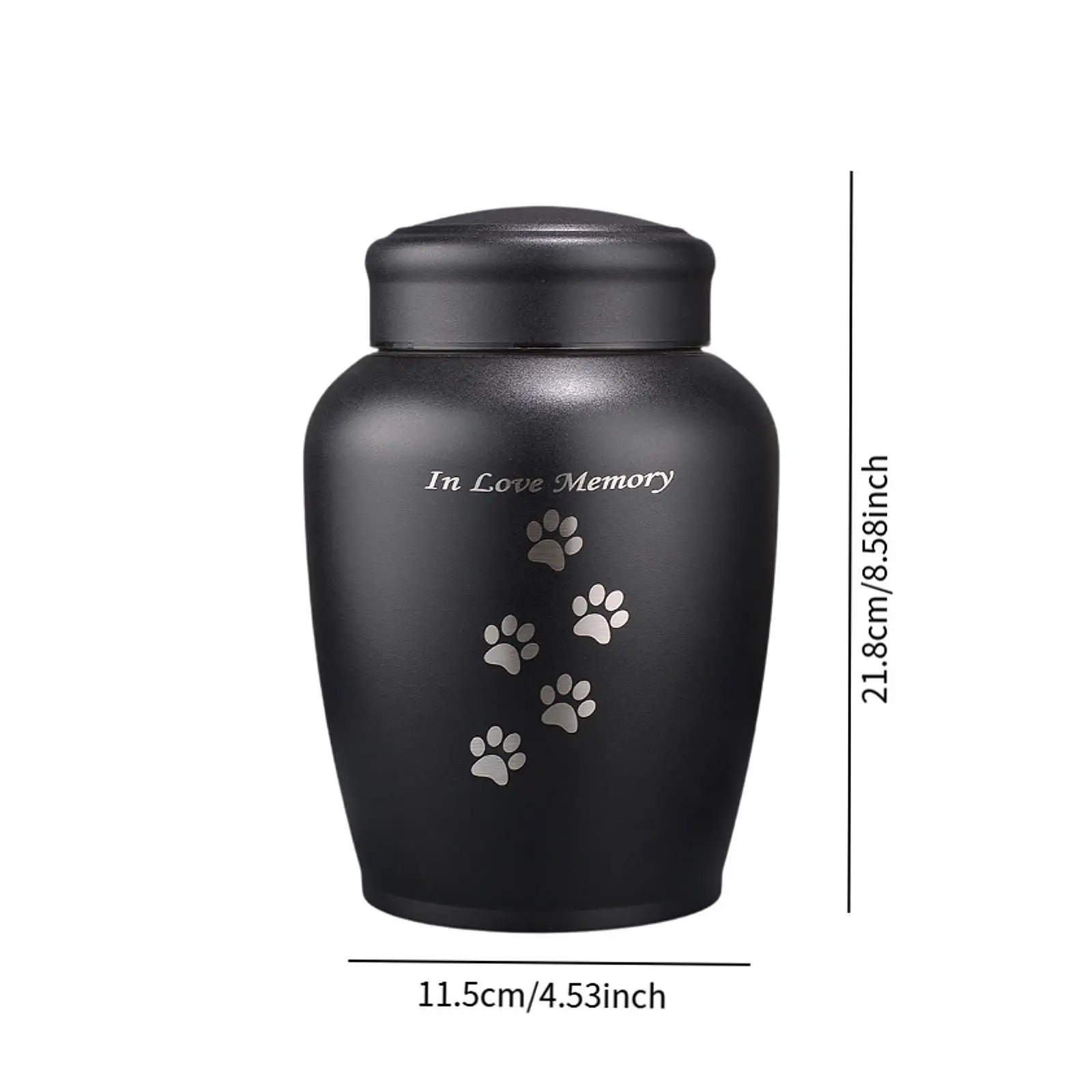 Memorial Pet Urn Cremation Urn Container Jar Burial Lightweight Stainless Steel Keepsake for Cat Dogs Bunny Puppy