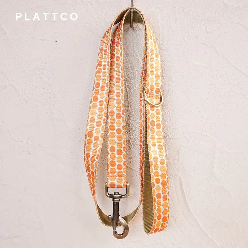 PLATTCO conjunto de perro de diseño único estampado Harvest Pumpkin con hebilla de bronce de alta calidad tamaño 5 PDC367Br y PDL367Br - imagen 2