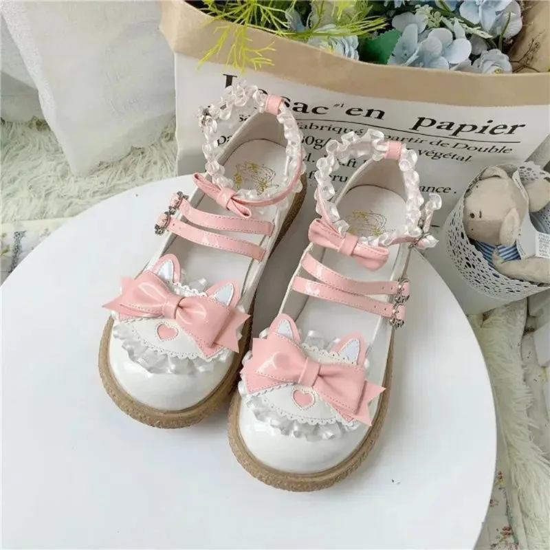 Zapatos planos para mujer, zapatos japoneses Mary Jane Lolita de cuero pequeños, zapatos individuales de princesa de boca poco profunda con cabeza redonda para mujer - imagen 2