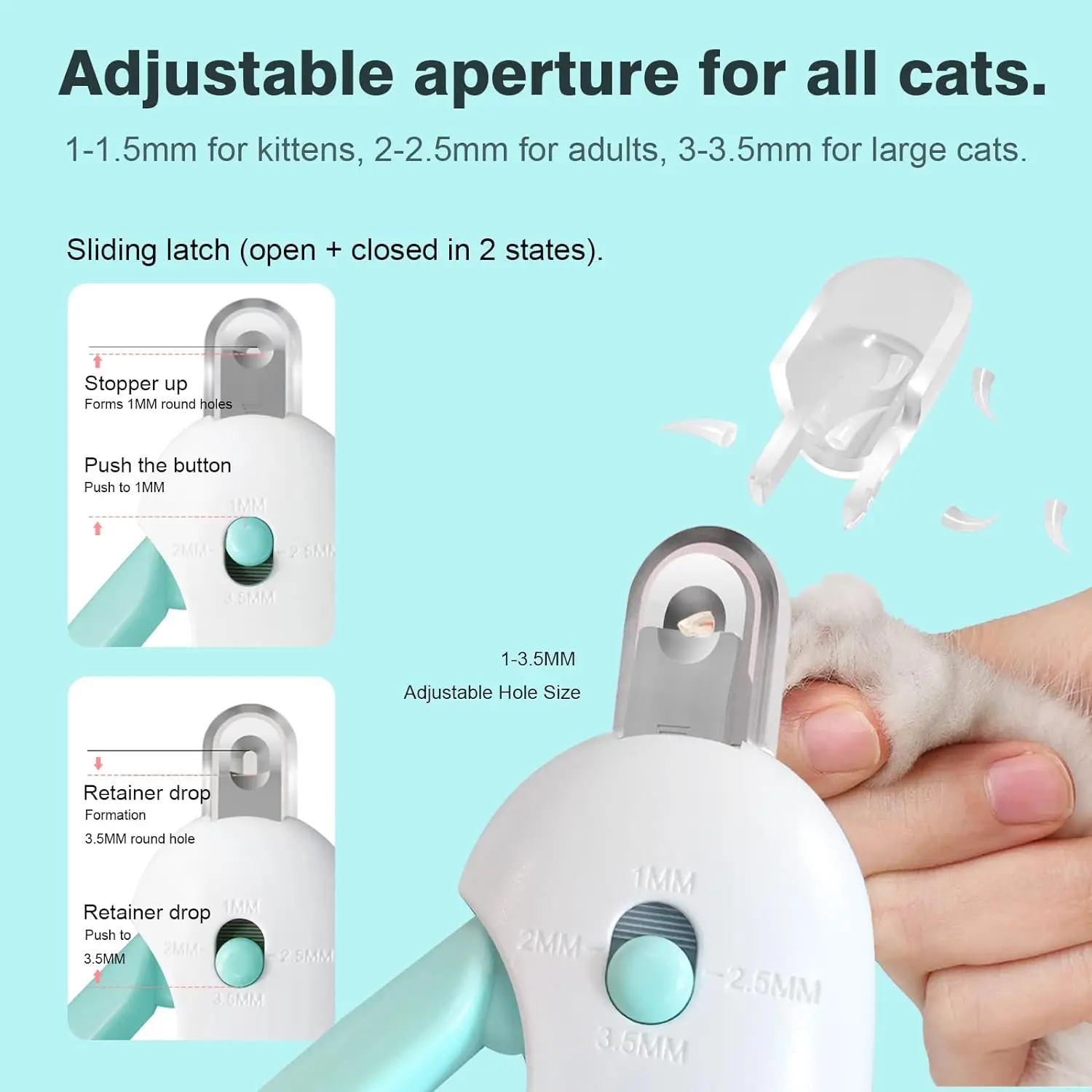 Cortauñas ajustable para perros y gatos - aseo profesional de mascotas - imagen 2