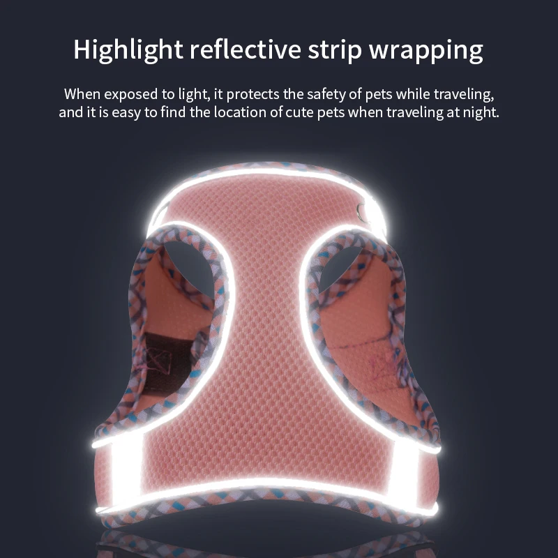 Arnés para perros y gatos, chaleco, conjunto de cuerda para el pecho, arnés ajustable transpirable reflectante para mascotas para perros pequeños y medianos, cachorros para caminar al aire libre - imagen 5