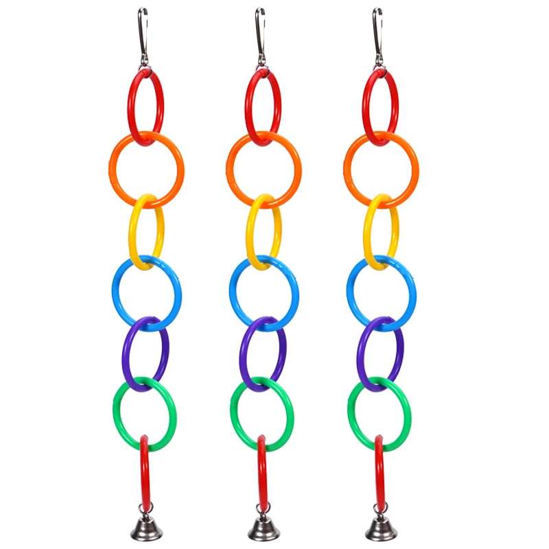 Columpio para loros, jaula para pájaros, juguetes con sonido de campana, anillo de escalada colorido para molinos, cacatúa gris africano, suministros para periquitos - imagen 2