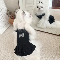 Vestido princesa con mariposas para perros pequeños – Abrigo de invierno