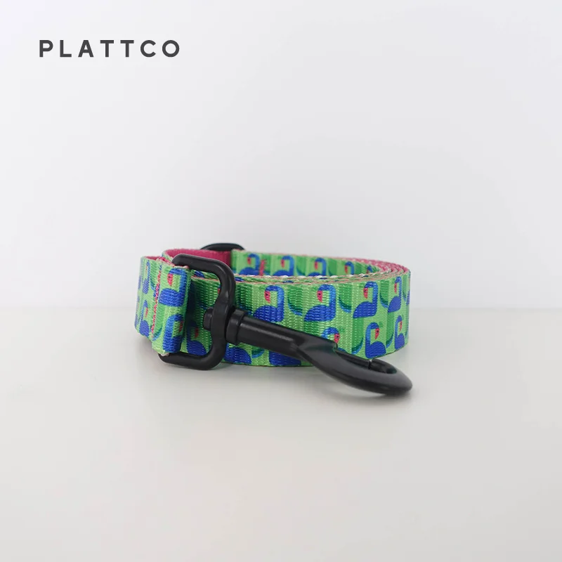 PLATTCO diseño único SLEEPING FLAMINGES respetuoso con el medio ambiente transpirable pajarita collar conjunto de correa grande tamaño mediano PDC314 - imagen 5