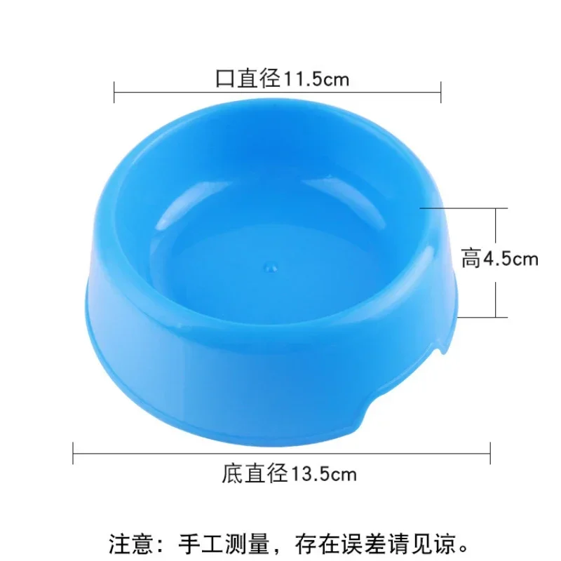 Cuenco de plástico para mascotas de Color sólido, cuenco para perros y gatos, cuenco individual redondo, suministros para mascotas engrosados, accesorios para perros - imagen 4