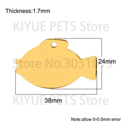 Placa de identificación para perro en acero inoxidable grabada