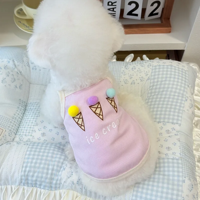 Ropa para perros helado, transpirable, Bichon Frise, chaleco antiderramamiento para mascotas, jersey sin mangas para perros pequeños y medianos - imagen 2