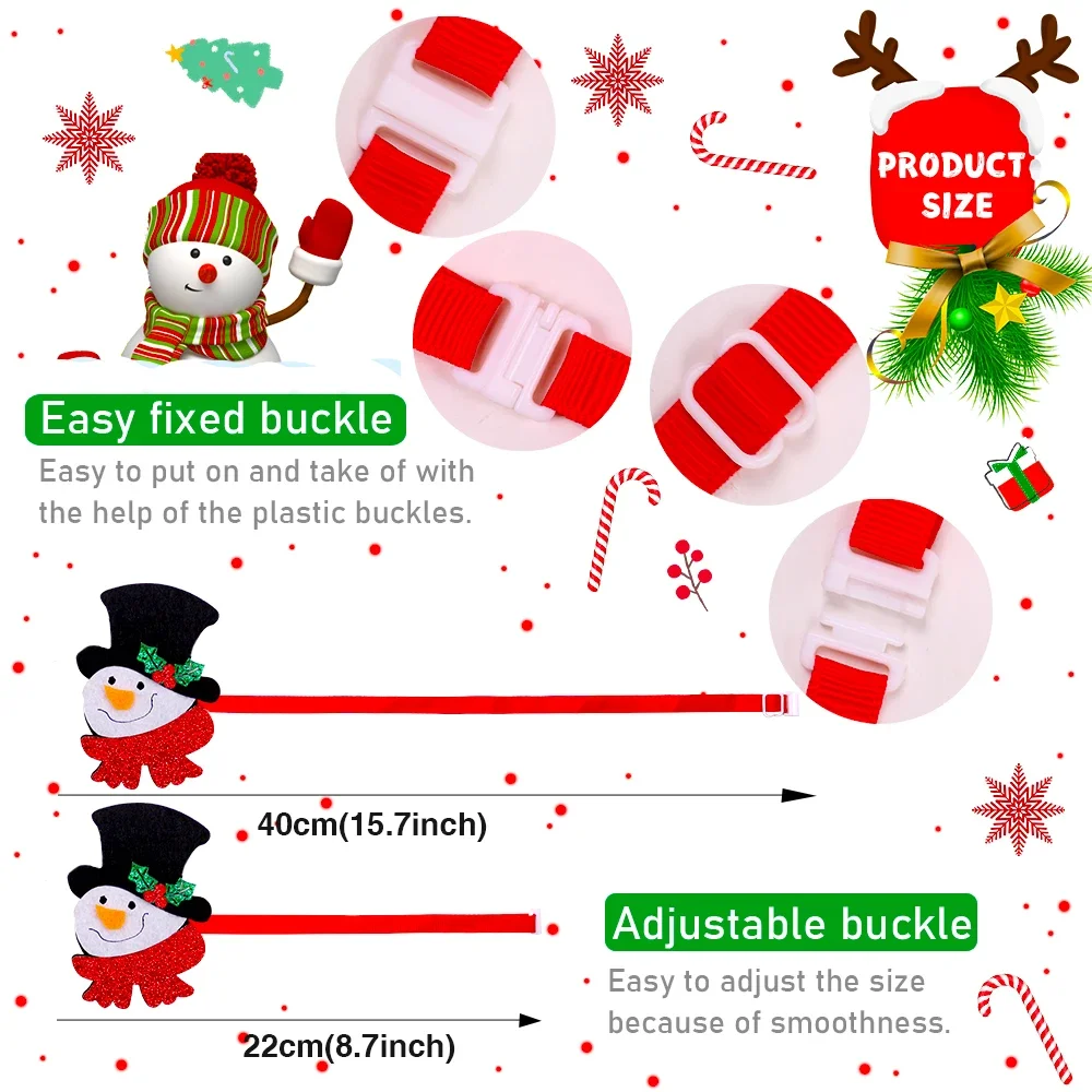 50/100 Uds. Suministros navideños para mascotas pajaritas para perros pequeños y gatos pajaritas muñeco de nieve accesorios para perros mayores para perros pequeños - imagen 2