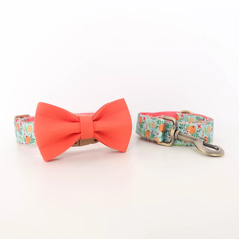 PLATTCO-Collar de poliéster para mascotas, correa con estampado de colores contrastantes, conjunto de Collar para gatos con transferencia de calor, color naranja, paraíso PDC366 - imagen 5