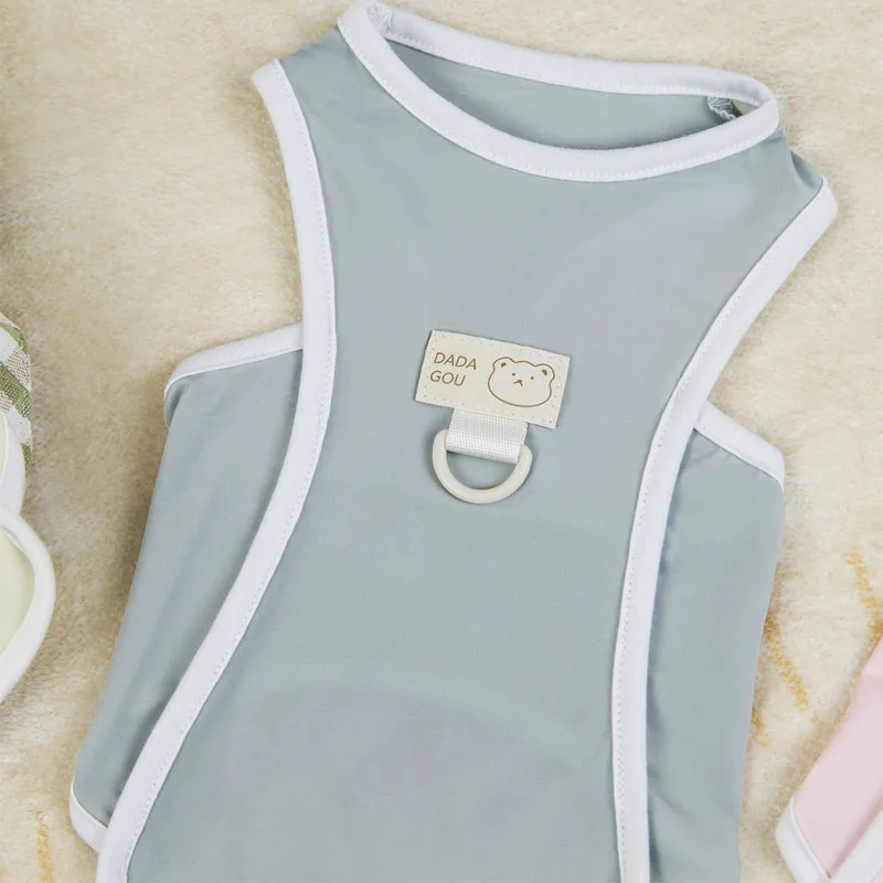 Ropa refrescante para perros, chaleco sin mangas de secado rápido para perros, Sudadera con capucha rosa, amarillo, gris, sudadera para cachorros, chalecos para perros pequeños Yorkie - imagen 4