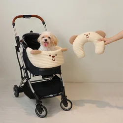 Almohadilla de borde para cochecito de mascotas, almohadillas de tela antisuciedad, almohada de tela de algodón, juego de tres piezas, juego de accesorios para cochecito de gato y perro, almohada