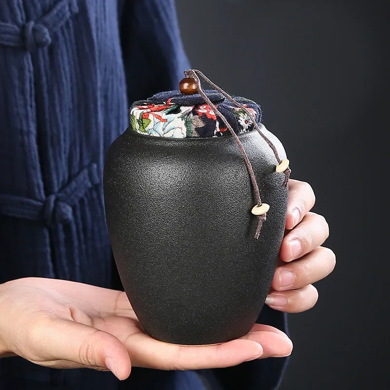 Cenizas de cerámica negra para mascotas, glaseado moderno, ataúd, señorita, decoración, cenizas de entierro, adecuado para gatos y perros, gris - imagen 3