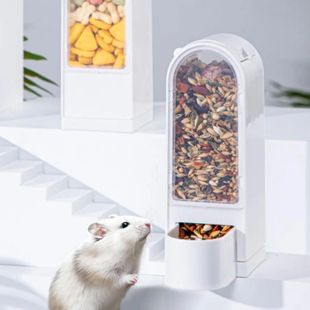 Cuenco alimentador automático para hámster, dispensador de comida para animales pequeños para hámsteres enanos, gerbos y ratones, autoalimentación antiderrames - imagen 2