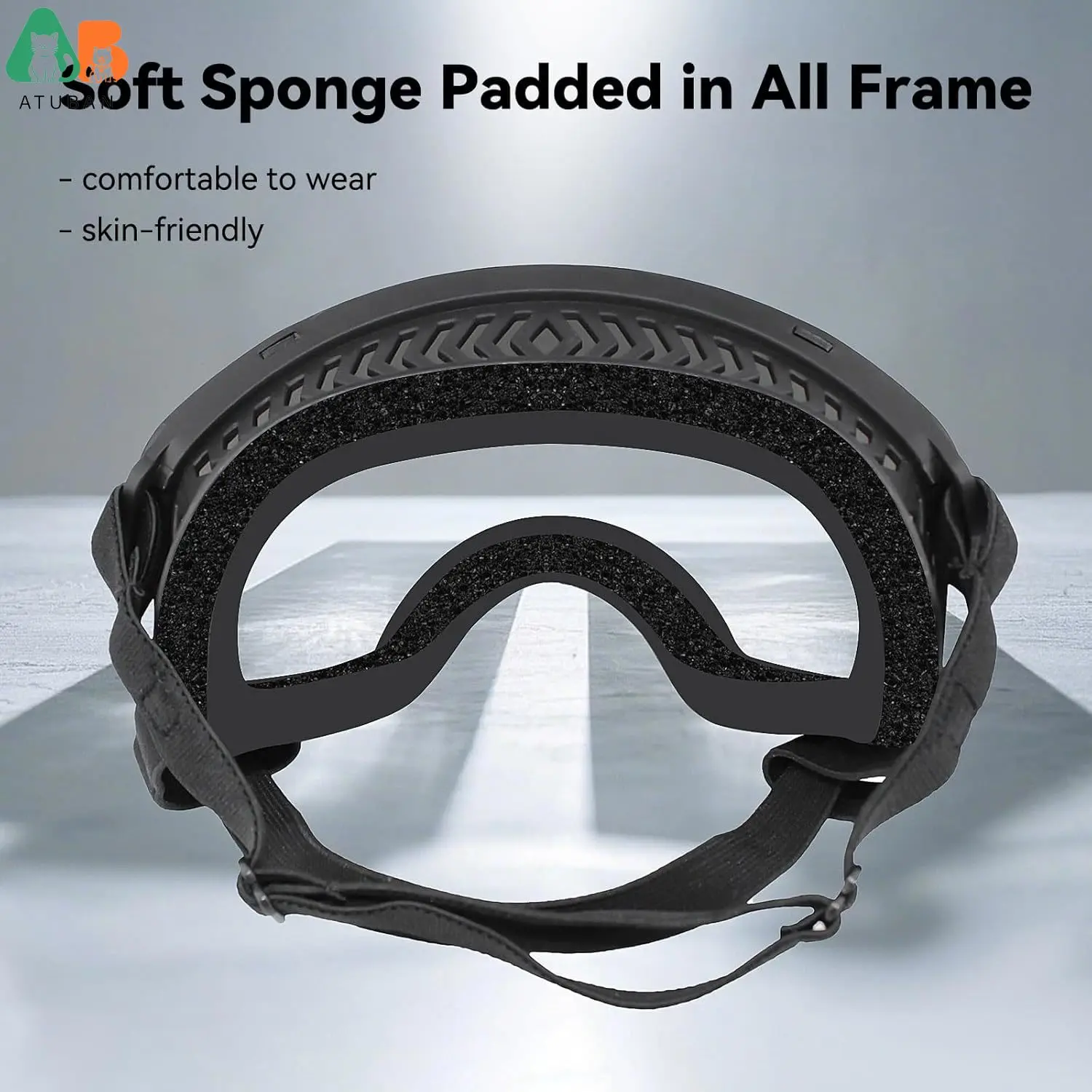 ATUBAN Gafas de sol para perros Protección UV Gafas transparentes para perros Gafas a prueba de viento con correas elásticas para gafas de nieve de razas medianas y grandes