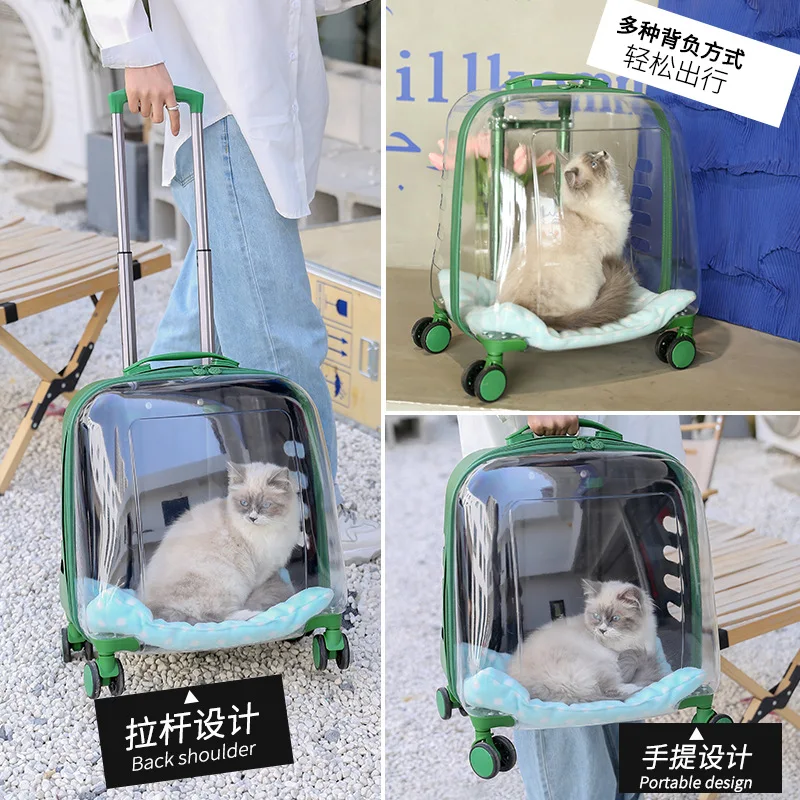 Bolsa de viaje con ruedas para gatos y perros – Transpirable - imagen 5