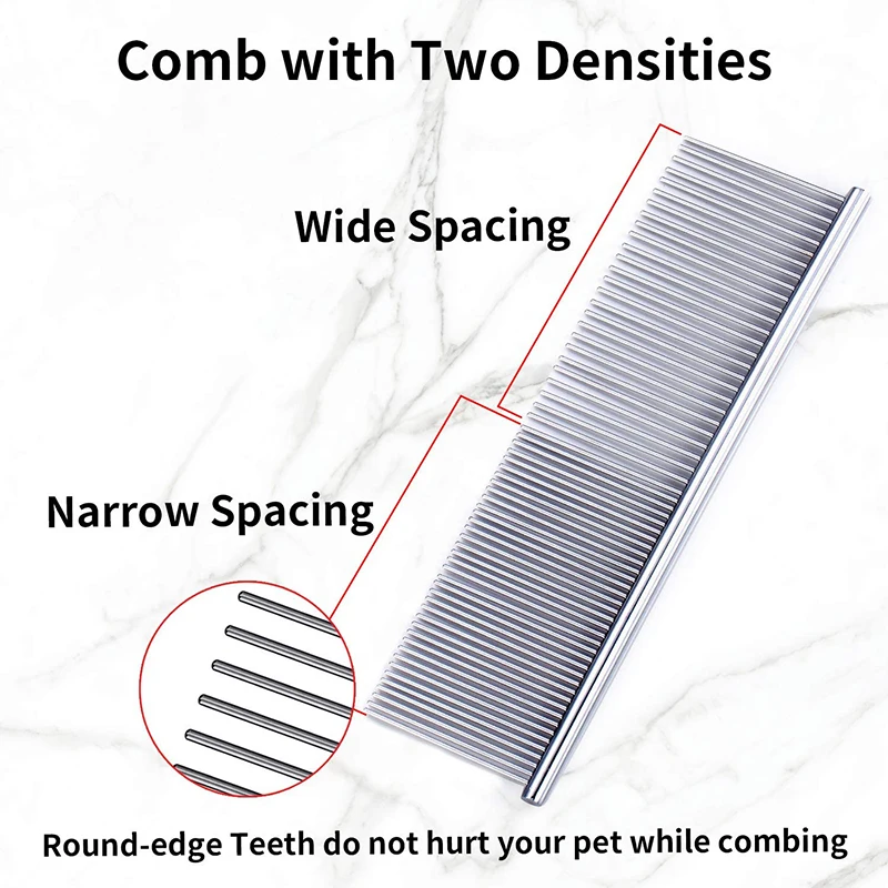 Peine deslanador de acero inoxidable para gatos y perros - pelaje - imagen 5