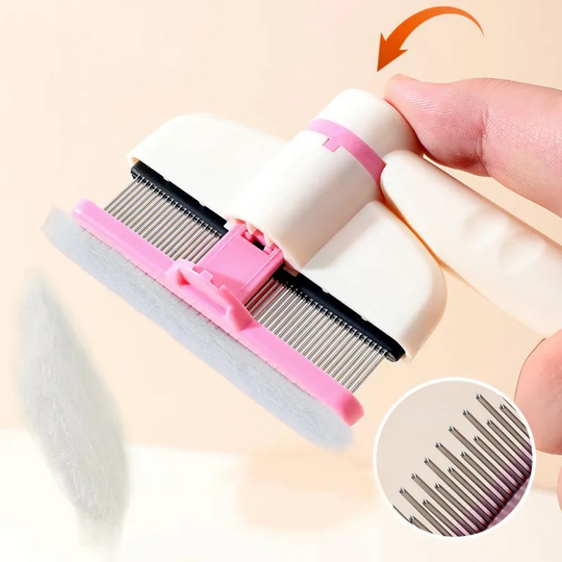 Peine para perros, cepillo ajustable para perros, removedor de pelo para mascotas, cepillo autolimpiante para gatos, peine de masaje para perros, peines automáticos para el cuidado de mascotas - imagen 2