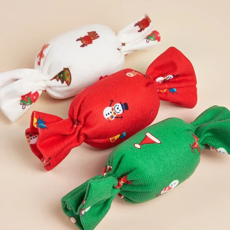 Juguete de sonido para mascotas en forma de caramelo, resistente a las mordeduras, fabricación de sonido, campana, accesorios para perros, Navidad, 1 pieza - imagen 5