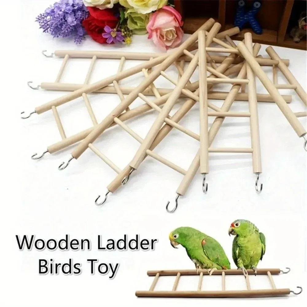 Escalera escaladora de madera maciza para hámsteres, pájaros y loros - imagen 5