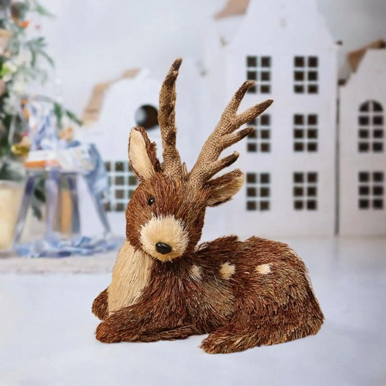 Christmas Deer Figurine Ornament Home Furnishing Decorative Table Centerpiece Creative Gift Christmas Decor for Farmhouse
