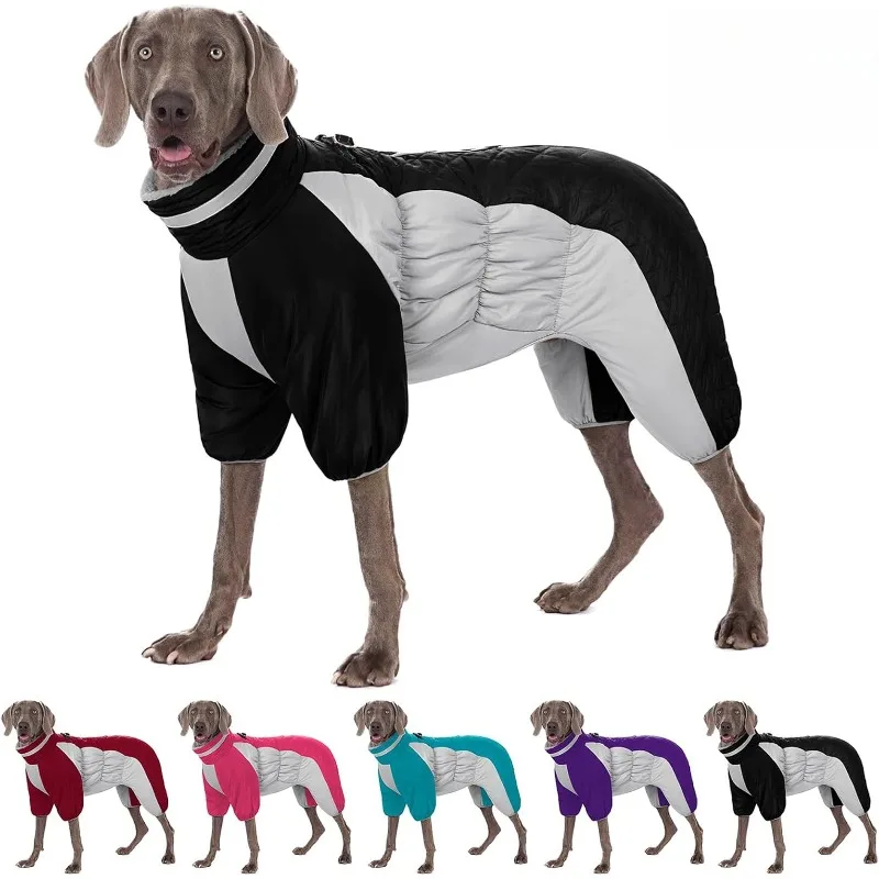 Ropa de invierno para perros, ropa de otoño para perros de cuatro patas, ropa de algodón gruesa resistente al viento de terciopelo cálido a prueba de frío para perros