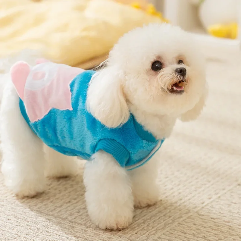 Otoño Invierno ropa bonita y de felpa para perros tracción maliciosa dos pies ropa de lana gruesa y cálida ropa para cachorros de oso de peluche - imagen 3