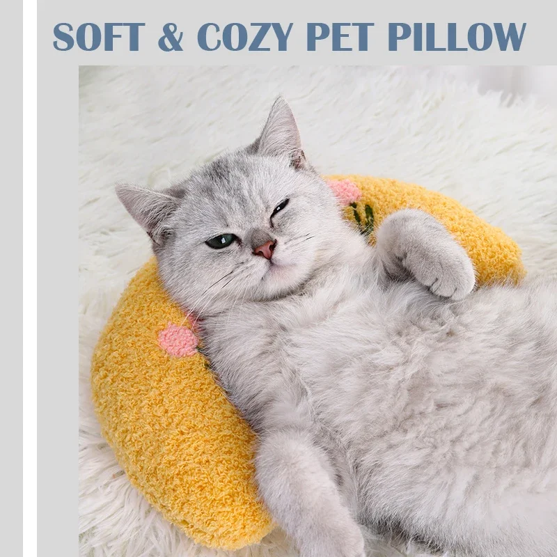 Small Pillow for Pet Cats Dogs Sleeping Mat Neck Guard U-shaped Pillow Soft and Thick Bite Resistant Winter Warm Comfort Pillow - imagen 5