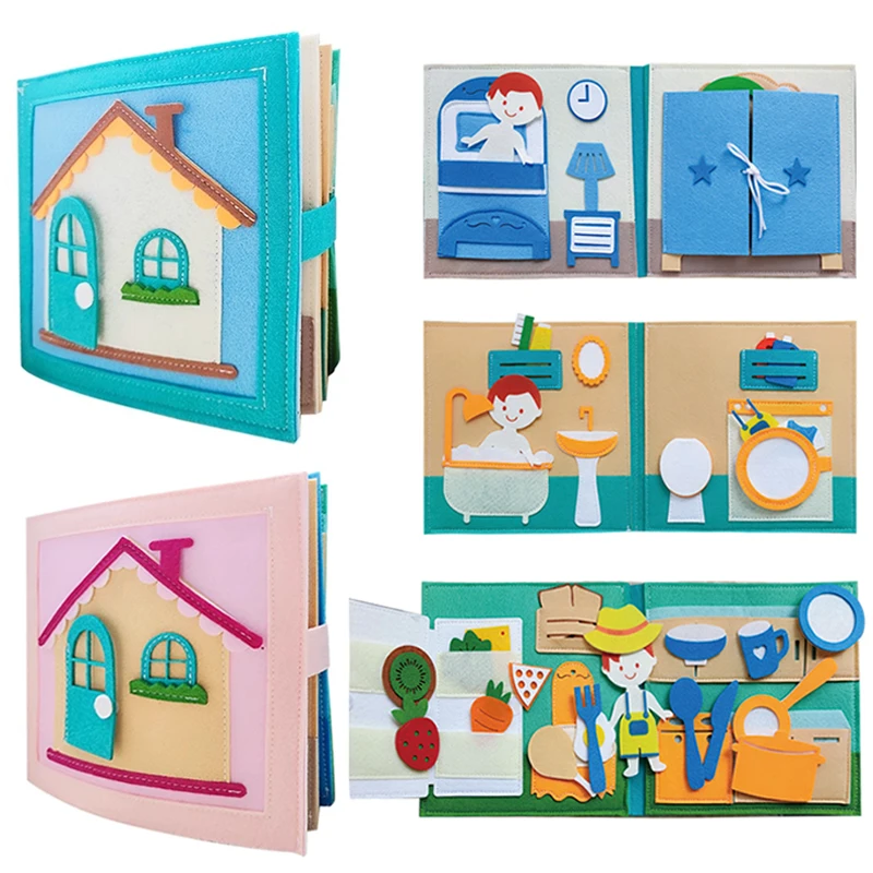 Juguete Montessori para niños pequeños - libro ocupado