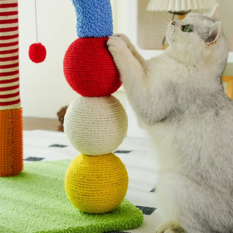Cat Climbing Frame Colorful Cat Tree House Sisal Column Scratching Post Fot Cats Jumping Shelf Cats House Scratchers Pet Toys - imagen 5