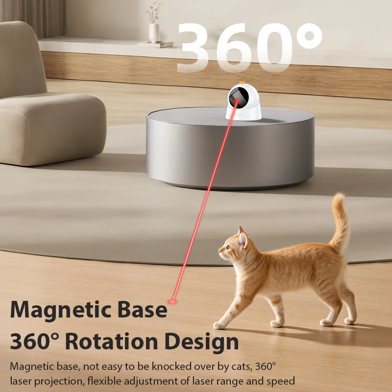 ROJECO-juguete láser automático para gatos, modo ajustable interactivo, juguete eléctrico para gatos para gatitos, perros, juguetes láser inteligentes para interiores - imagen 4
