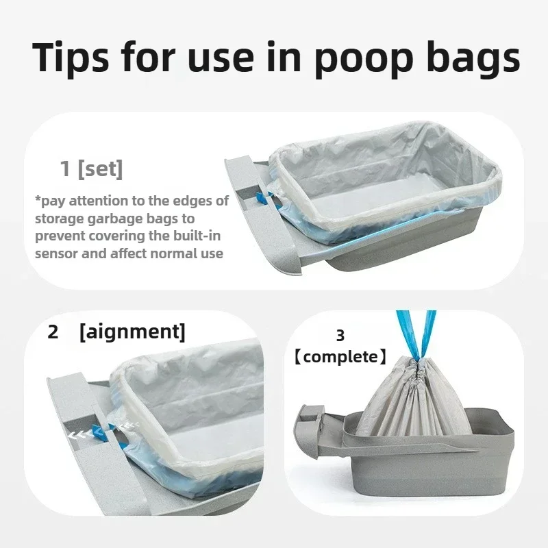 Caja de basura automática para gatos, 2 rollos, revestimientos para bolsas de basura M1, revestimientos especiales para bolsas de basura, colección gruesa, basura para caca