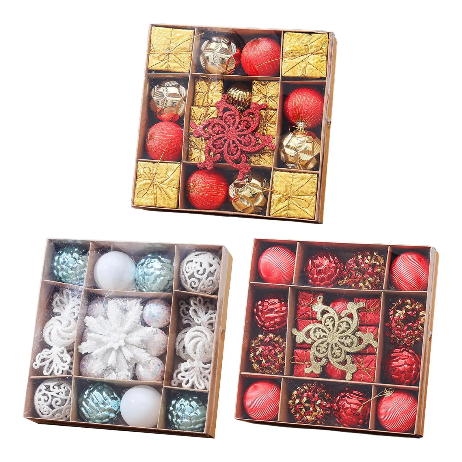 Christmas Ball Ornaments Set Portable Xmas Tree Decor Pendants Xmas Baubles for Home Shopping Mall Halloween Weddings Restaurant