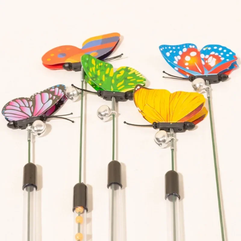 Juguete para gatos, juguetes de mariposa para gatos, palo retráctil para gatos, palos de juguete, mariposa de primavera, juguetes interactivos para gatos con campana, suministros para mascotas - imagen 2