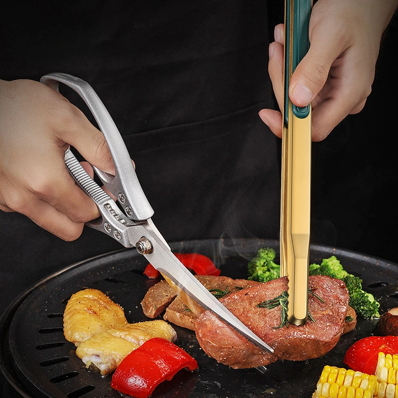 Tijeras de cocina multifuncionales de acero inoxidable para el hogar, herramientas para cortar verduras, huesos de pollo, pescado y otros - imagen 5