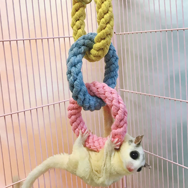 Juguete de cuerda de escalada para hámster y aves - jaula y columpio - imagen 2
