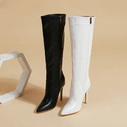 Botas largas para mujer: tacón fino y cremallera lateral Western 35-42