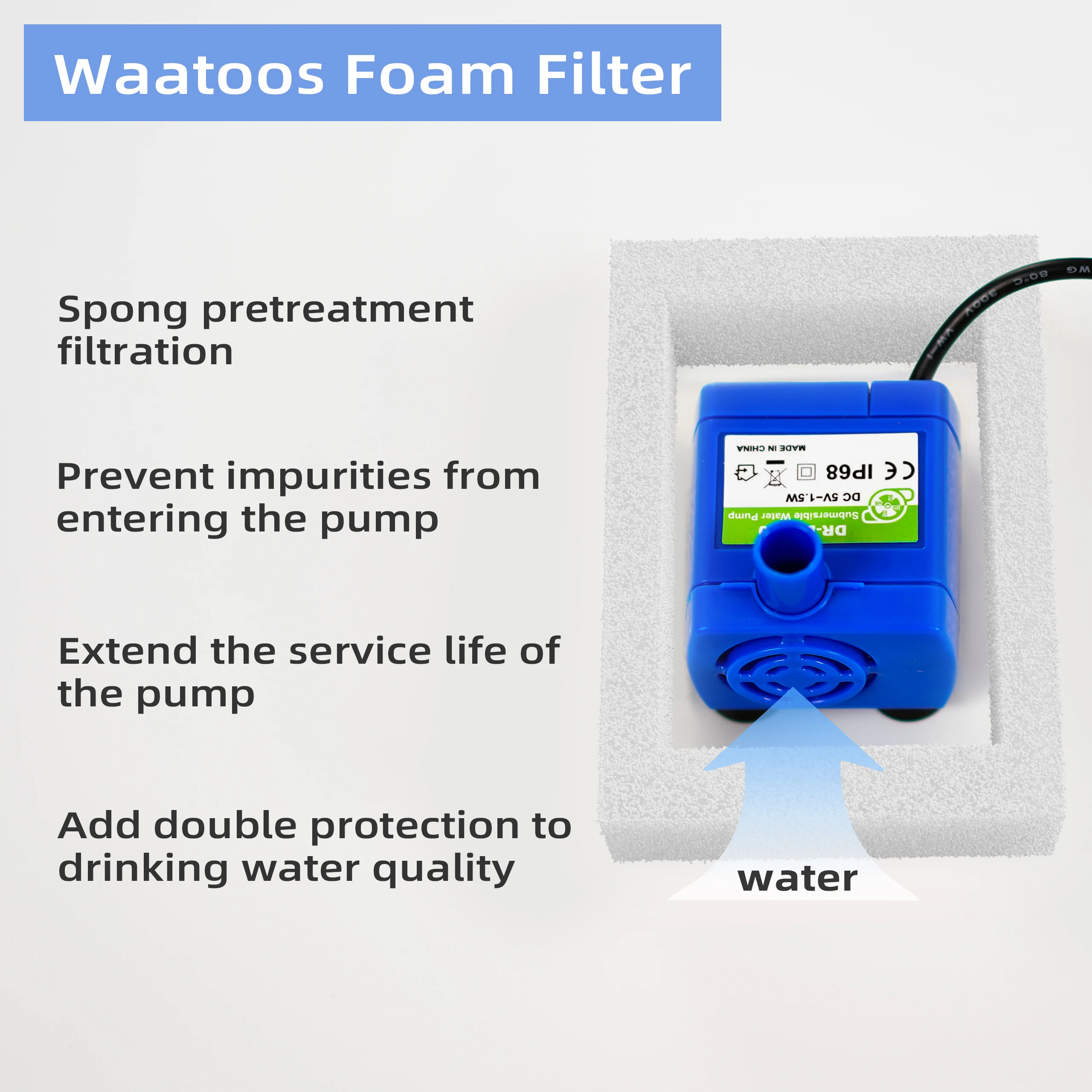 Paquete de 8 filtros de fuente de cerámica para mascotas, carbón activado y reemplazo de espuma para dispensador de agua para perros y gatos - imagen 4