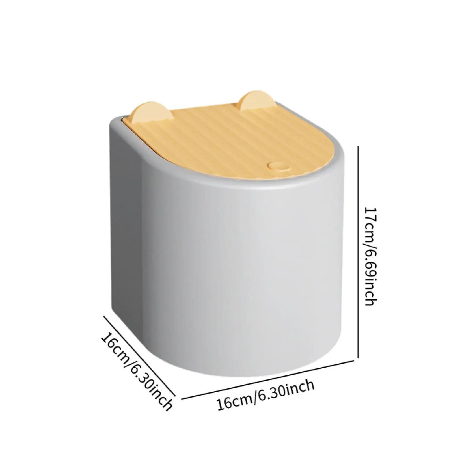 Cat Litter Trash Mini Trash Can with Lid Press Type Small Garbage Can Countertop Wastebasket for Bathroom Vanity Living Room