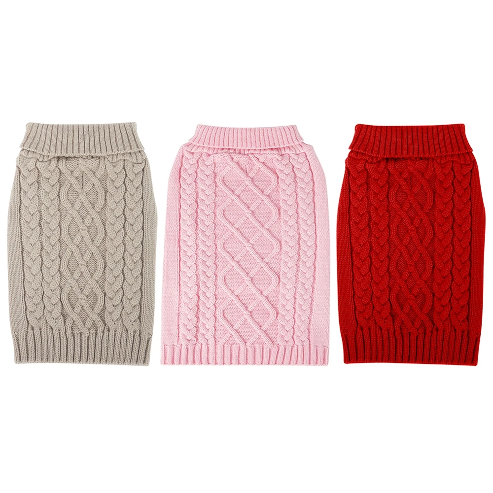 Ropa cálida de invierno para perros, suéter de Navidad para gatos, ropa de cuello alto para mascotas, abrigo de disfraz de punto para cachorros, ropa para mascotas pequeñas - imagen 3