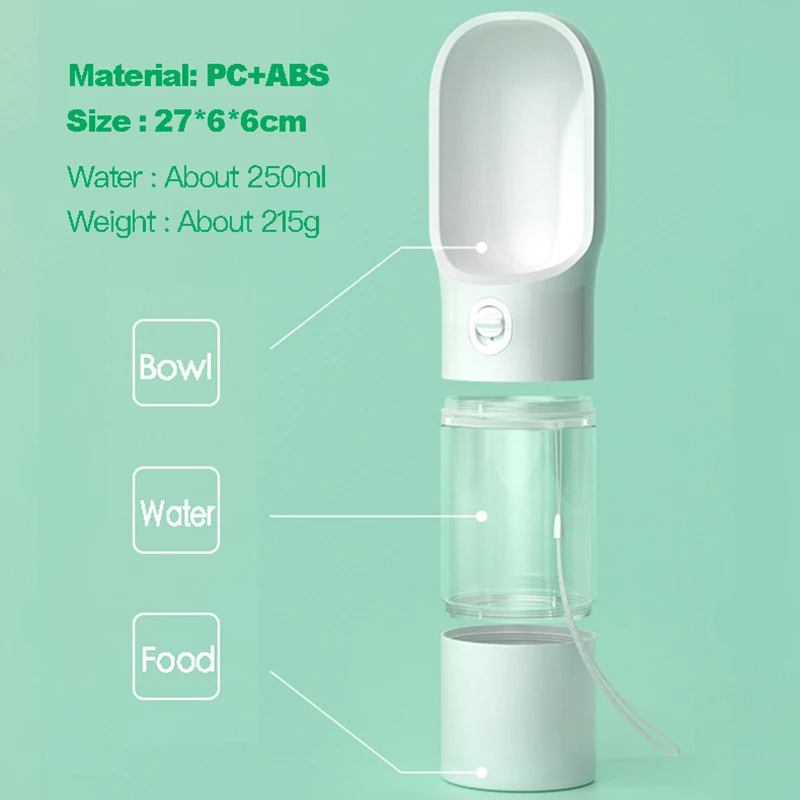 Botella de agua portátil para mascotas, tazón de viaje para cachorros, perros y gatos, dispensador de comida al aire libre, alimentador para perros pequeños y grandes, producto para mascotas - imagen 3