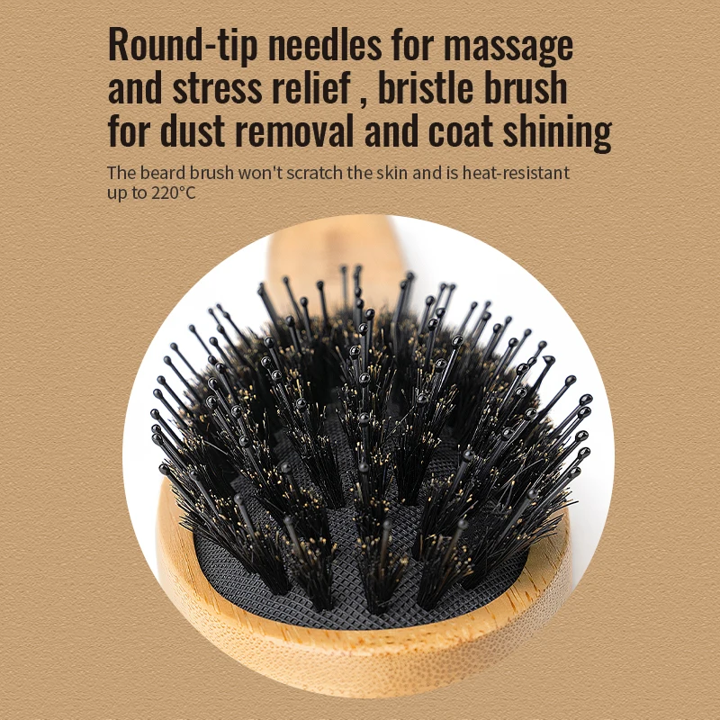 Truelove, gran oferta, listo para enviar, cepillo portátil para el cuidado de mascotas, mangos de bambú ecológicos, peine de depilación suave para perros y gatos TLK28131 - imagen 5